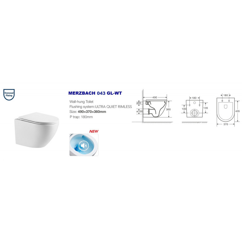 WW MERZBACH 043 GL-WT Унитаз подвесной