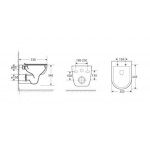 Унитаз подвесной безободковый WW BAARBACH 004 GL-WT