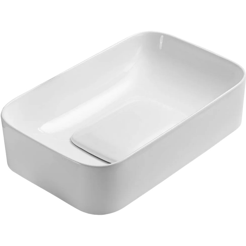 Раковина накладная (глянцевая белая) WW ELBACH 78575-50 GL-WT, 505х380х150 мм
